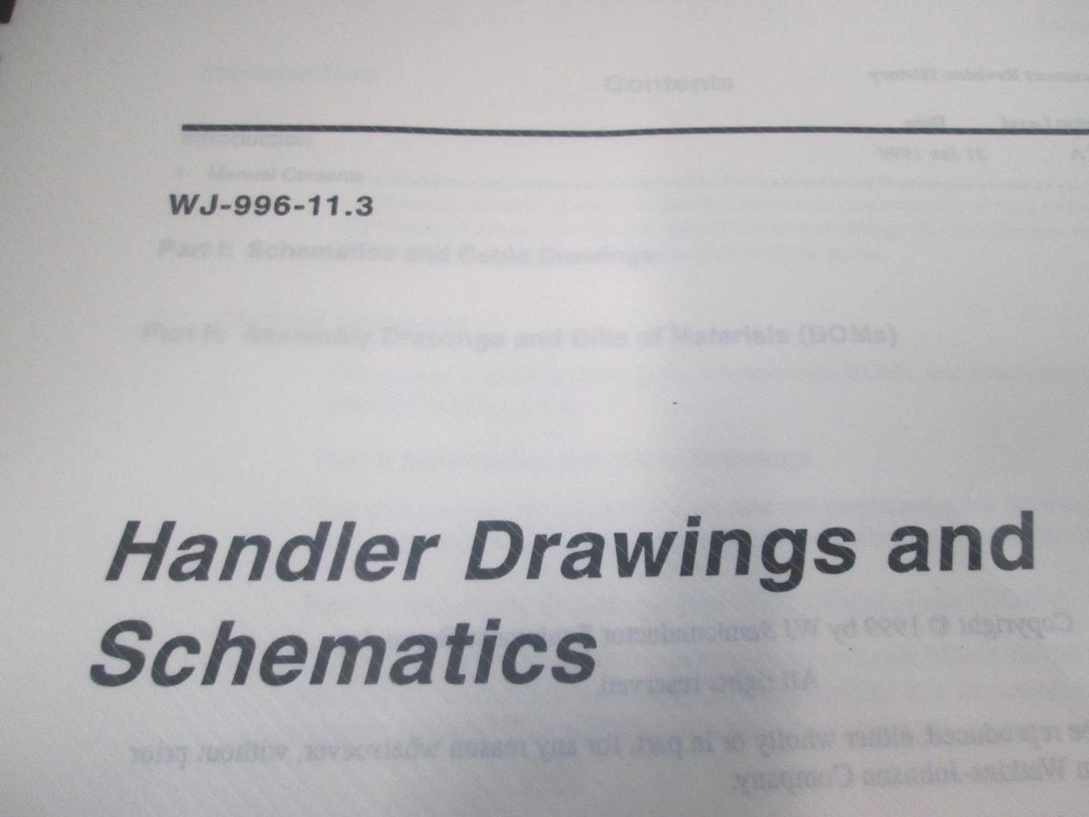 Used Watkins Johnson, Handler Drawings and Schematics, WJ-996-11.3, Used