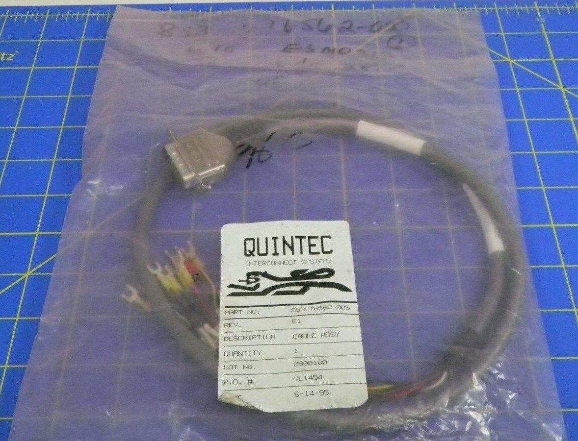 Used LAM Research, Quintec Interconnect Systems 853-76562-005 Cable Assembly, Rev. E1