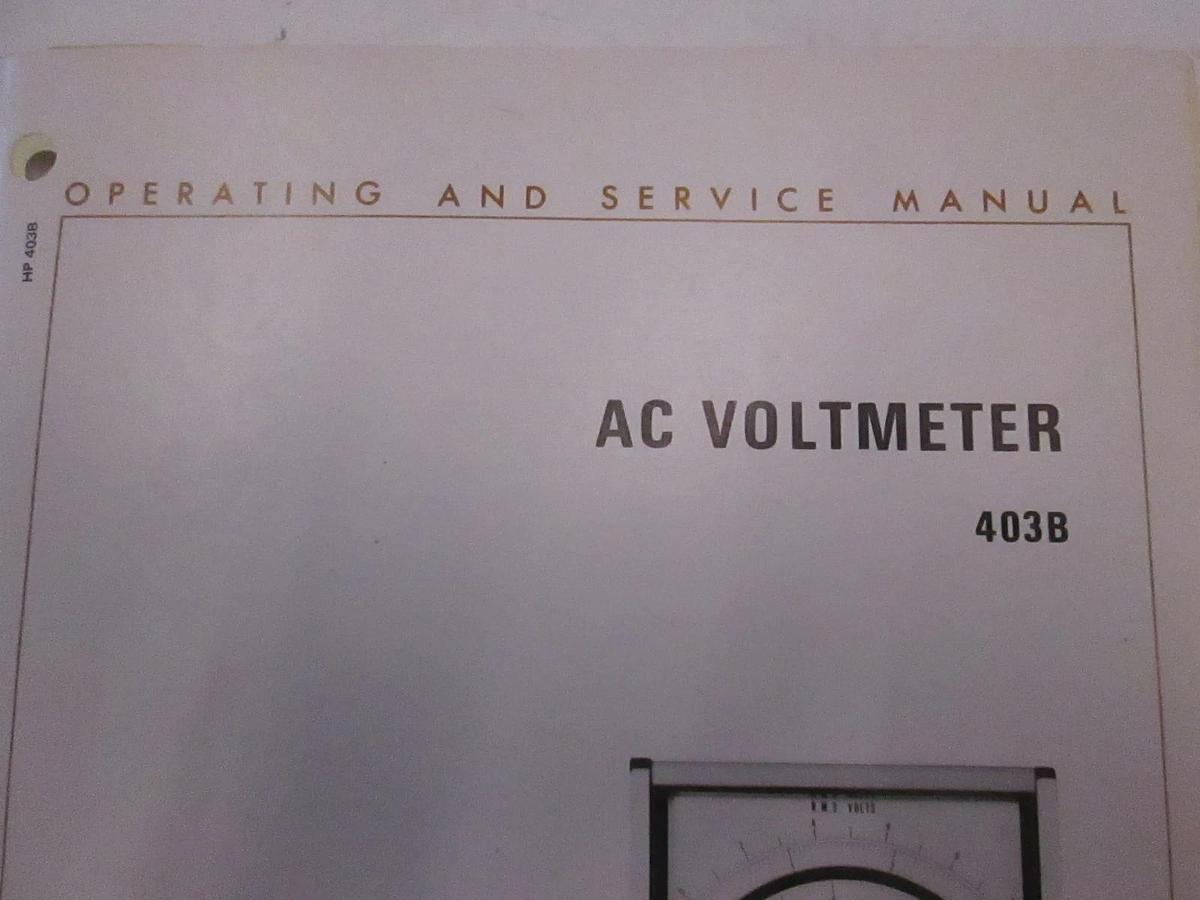 Used HP AC Voltmeter 403B Operating and Service Manual, Used