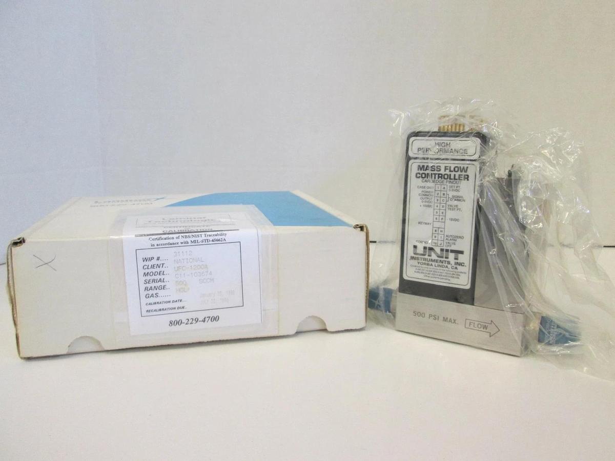 Used Unit UFC-1200A Mass Flow Controller MFC, HCL, 500 SCCM, 1/4" Male
