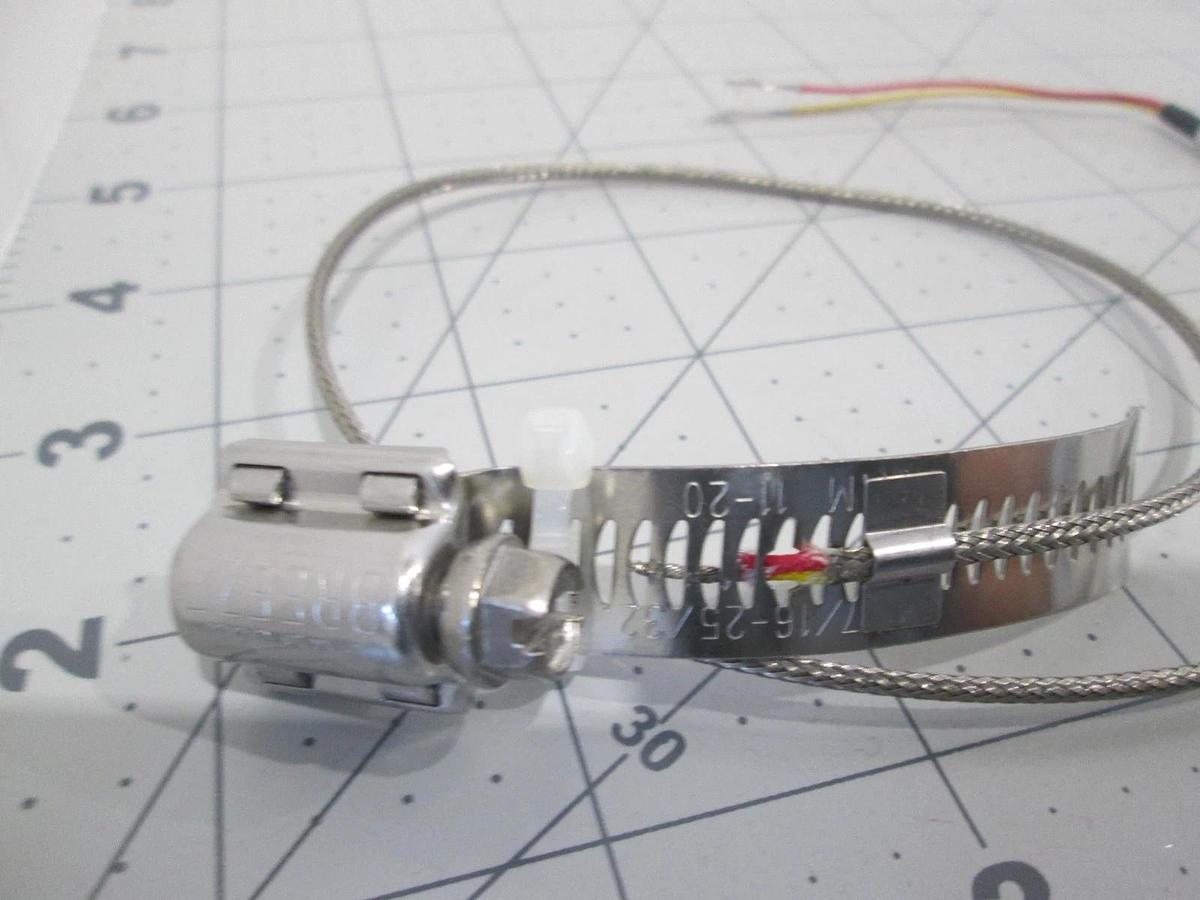 Used Watlow, 72XKSGA018A0010, Thermocouple w/ Pipe Clamp, K Type, 7/16-25/32, New