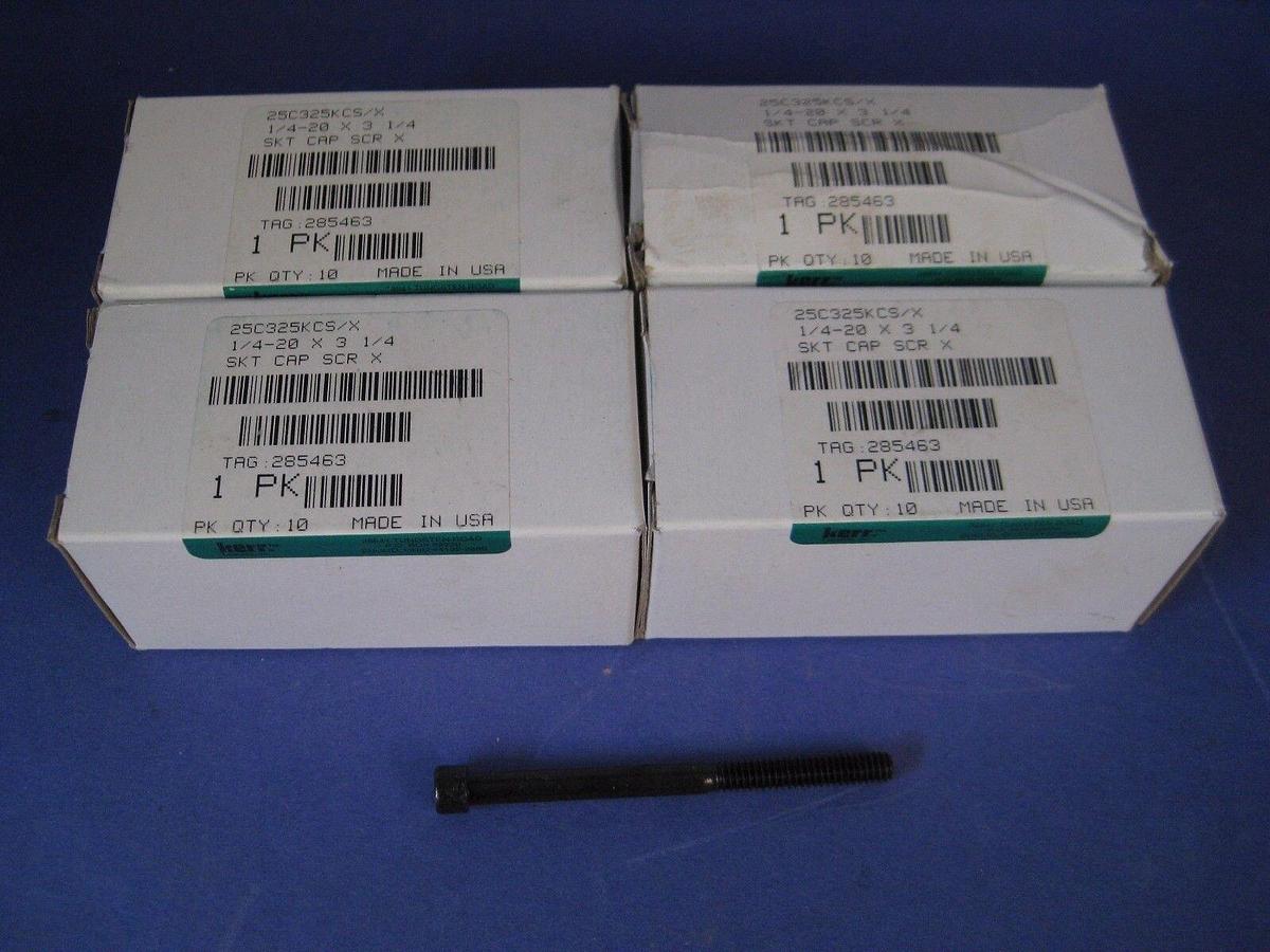 Used Kerr 1/4 - 20 x 3 1/3 Socket Head Cap Screw, Lot of 40 Pieces