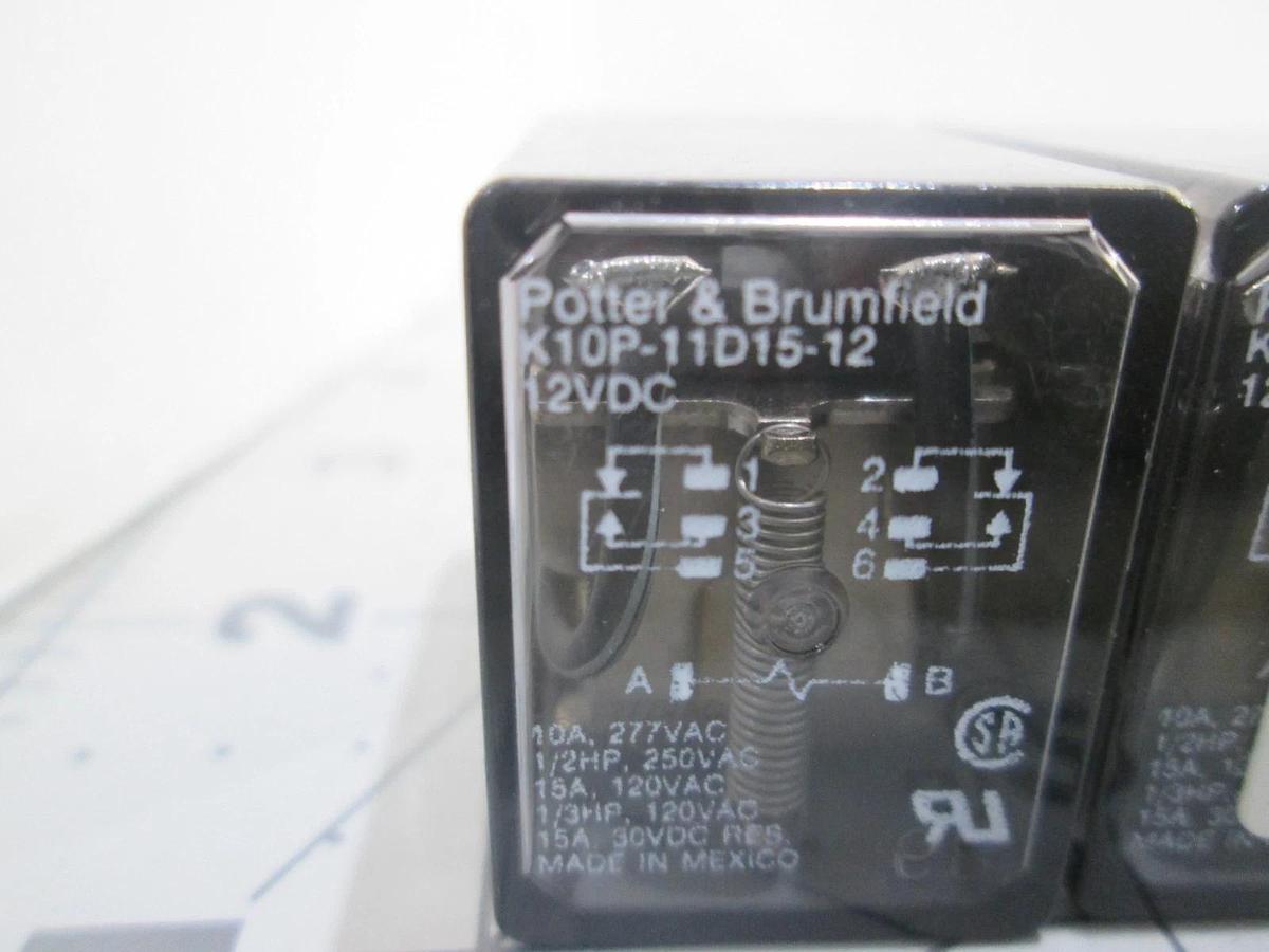 Used Potter & Brumfield, K10P-11D15-12, Relay 12VDC, Used, Lot of 3