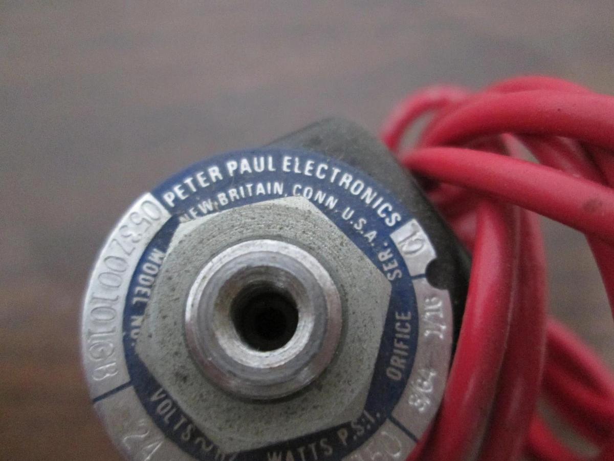 Used Peter Paul Electronics, 053Z00101GB, Solenoid Valve, 24V, 150PSI, 7W, Used