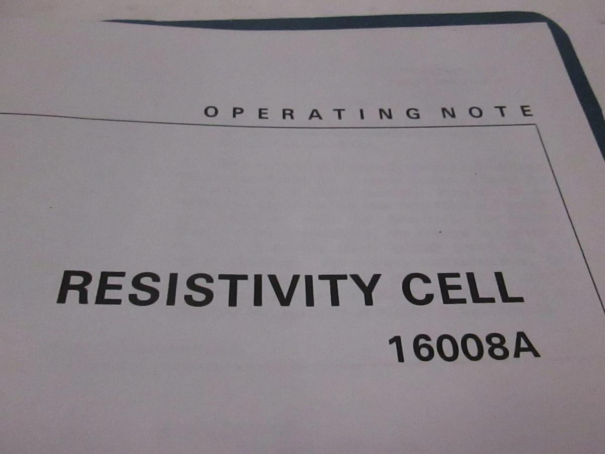 Used HP Resistivity Cell 16008A Operating Note, Used