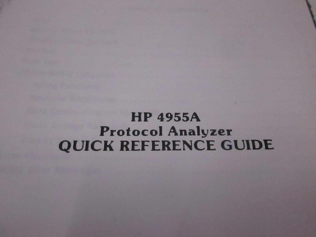 Used HP 4955A Protocol Analyzer Quick Reference Guide, Used