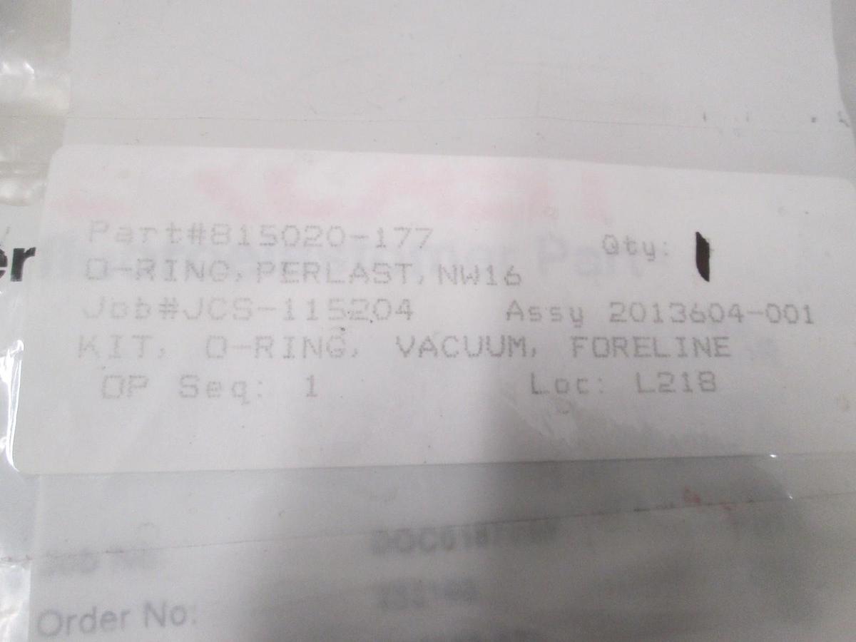 Perlast, NW16G80TALSC, O-Ring Perfluoroelastomer, NW16, New, Lot of 8