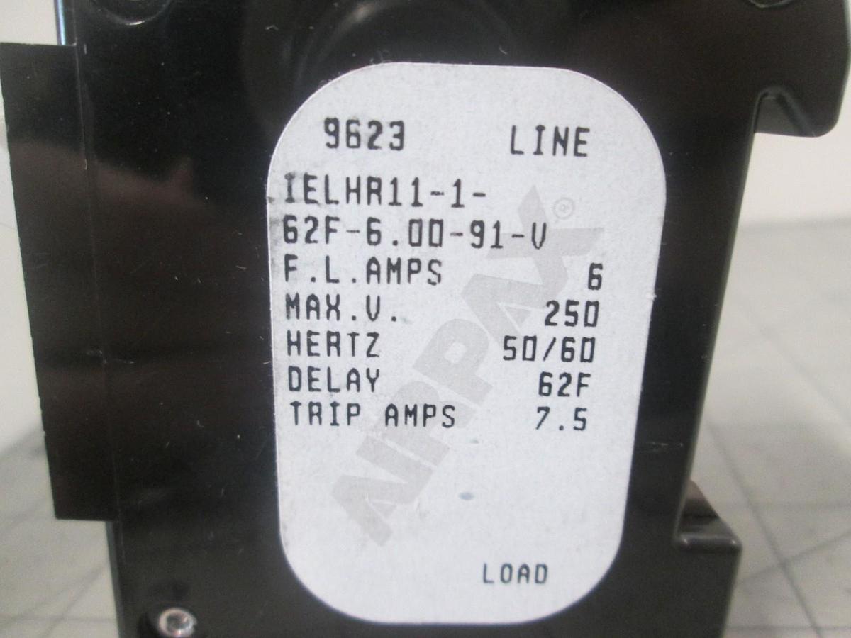Airpax, IELHR11-1-62F-6.00-91-V, 6A, 2 Pole, Circuit Breaker, New