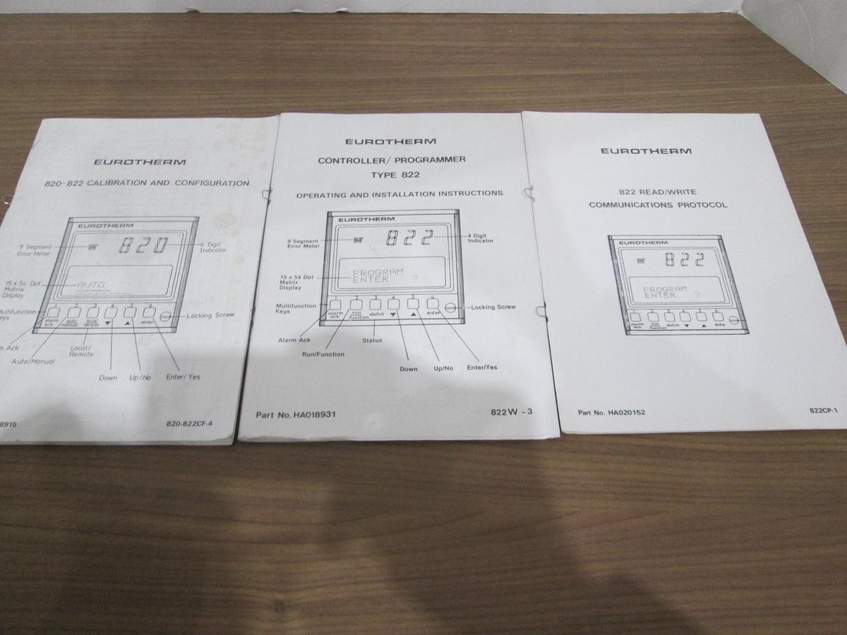 Used Eurotherm, Type 822, Operating/Installation, Calibration/Configuration Com, Used