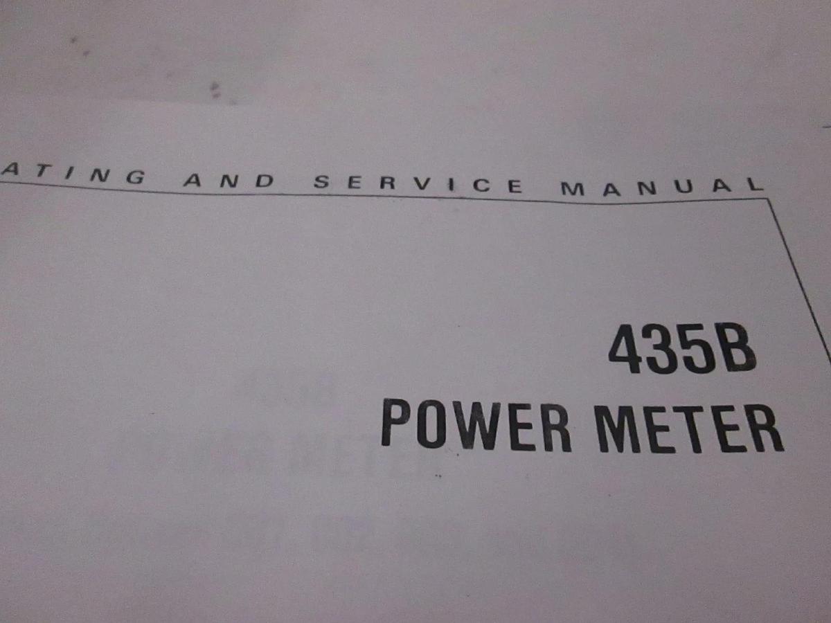 Used HP 435B Power Meter Operating and Service Manual, Used