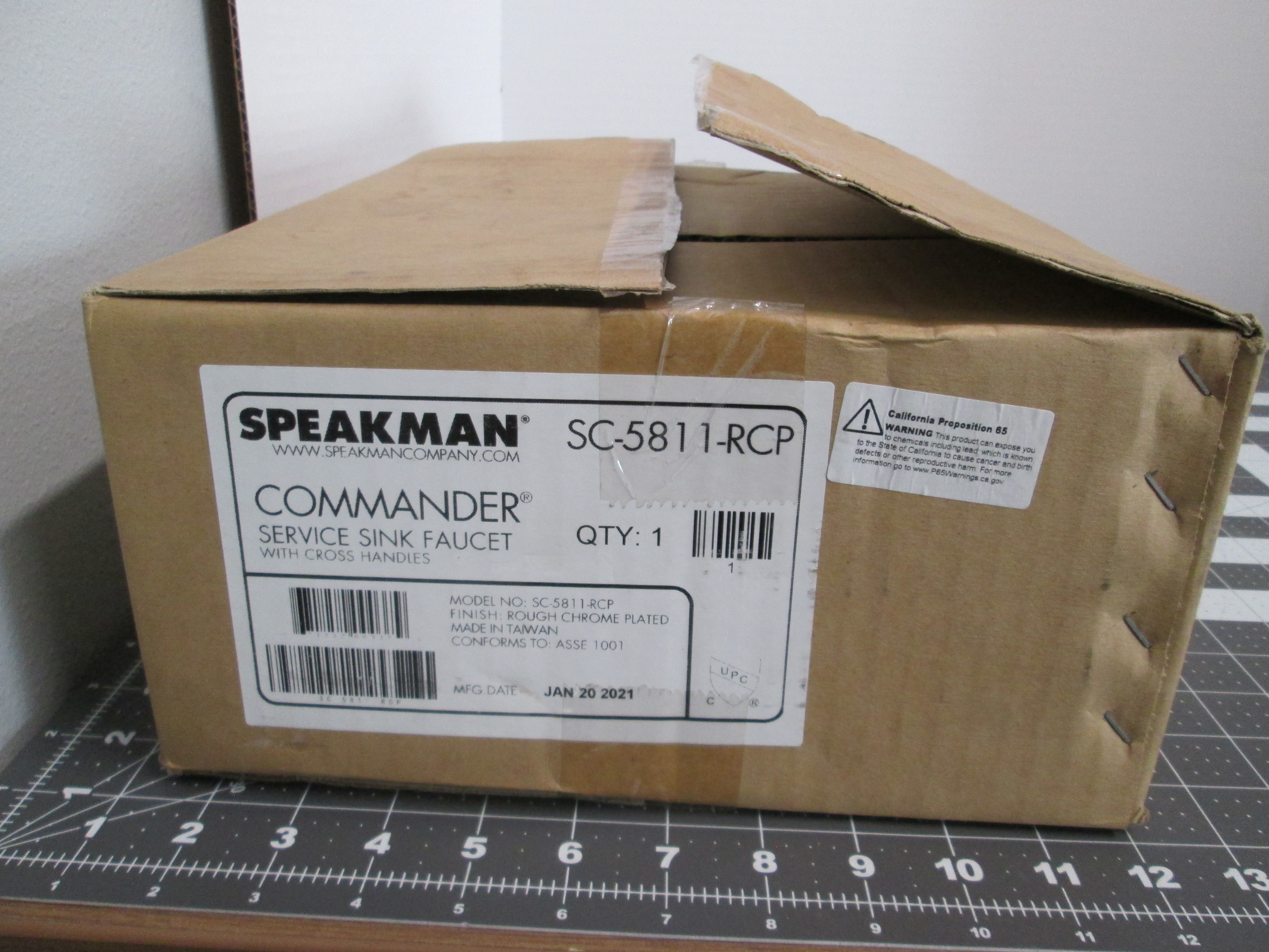 Used Speakman Commander, SC-5811-RCP, Service Sink Faucet Rough Chrome Cross Handles 