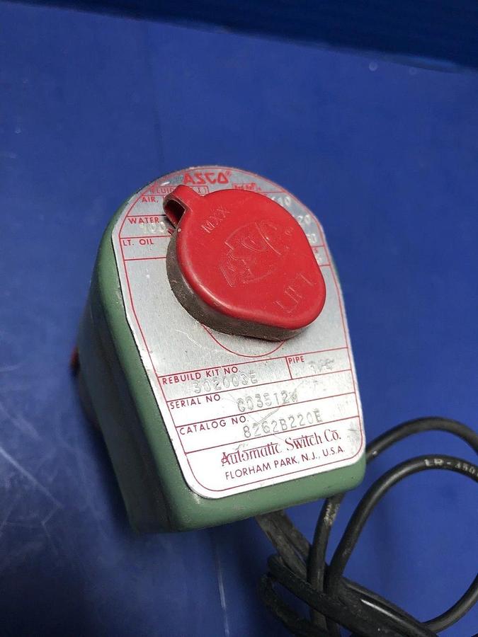 Asco 8262B220E 2-Way Solenoid Water Valve, 1/4" , 100 psi, New