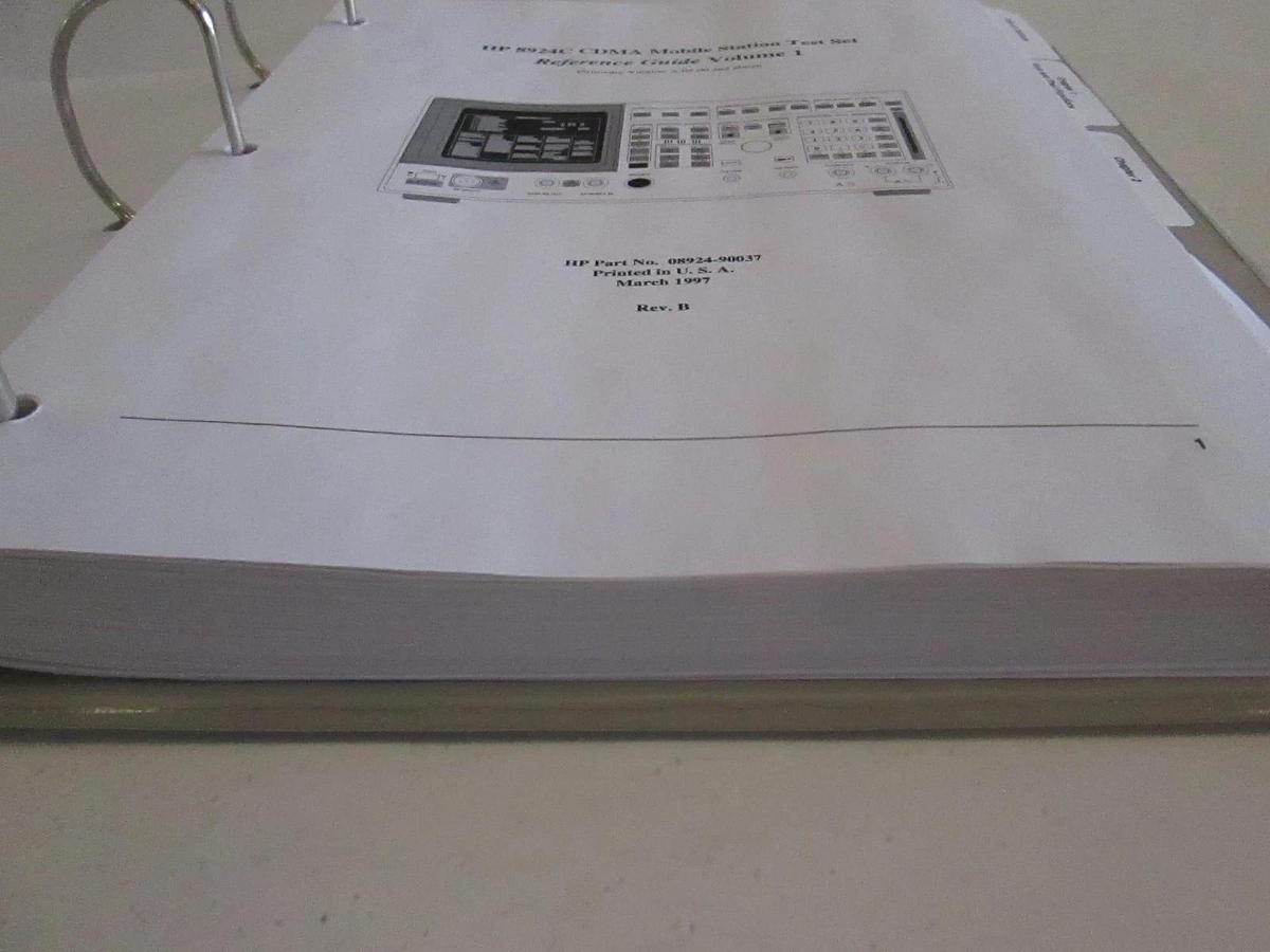 Used HP 8924 CDMA Mobile Station Test Set Reference Guide, Volume 1, Used