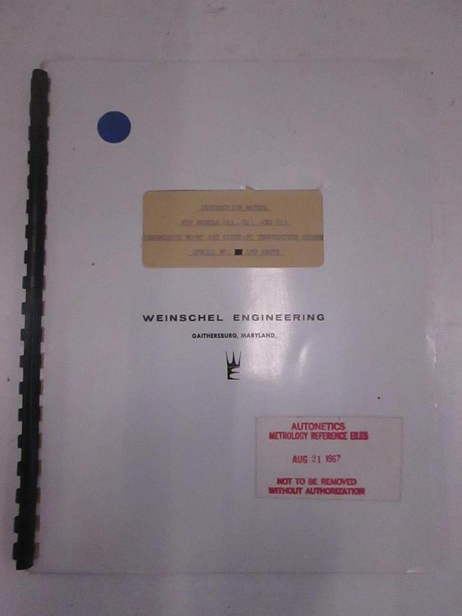 Used Weinschel Models 811,813,815 Thermistor Mount Instruction Manual, Used