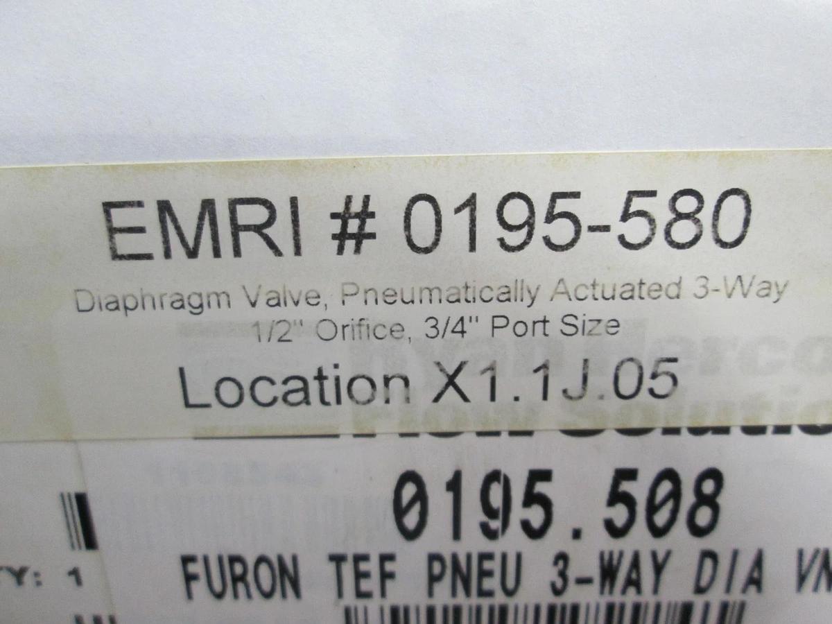 Furon, UPM3-F812-VI, Diaphragm Valve, 3-Way, 1/2" Orifice, 3/4" Port, New