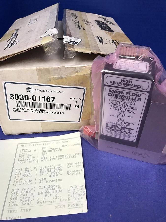 Used Unit UFC-1100A Mass Flow Controller, CL2, 30 SCCM, Refurbished
