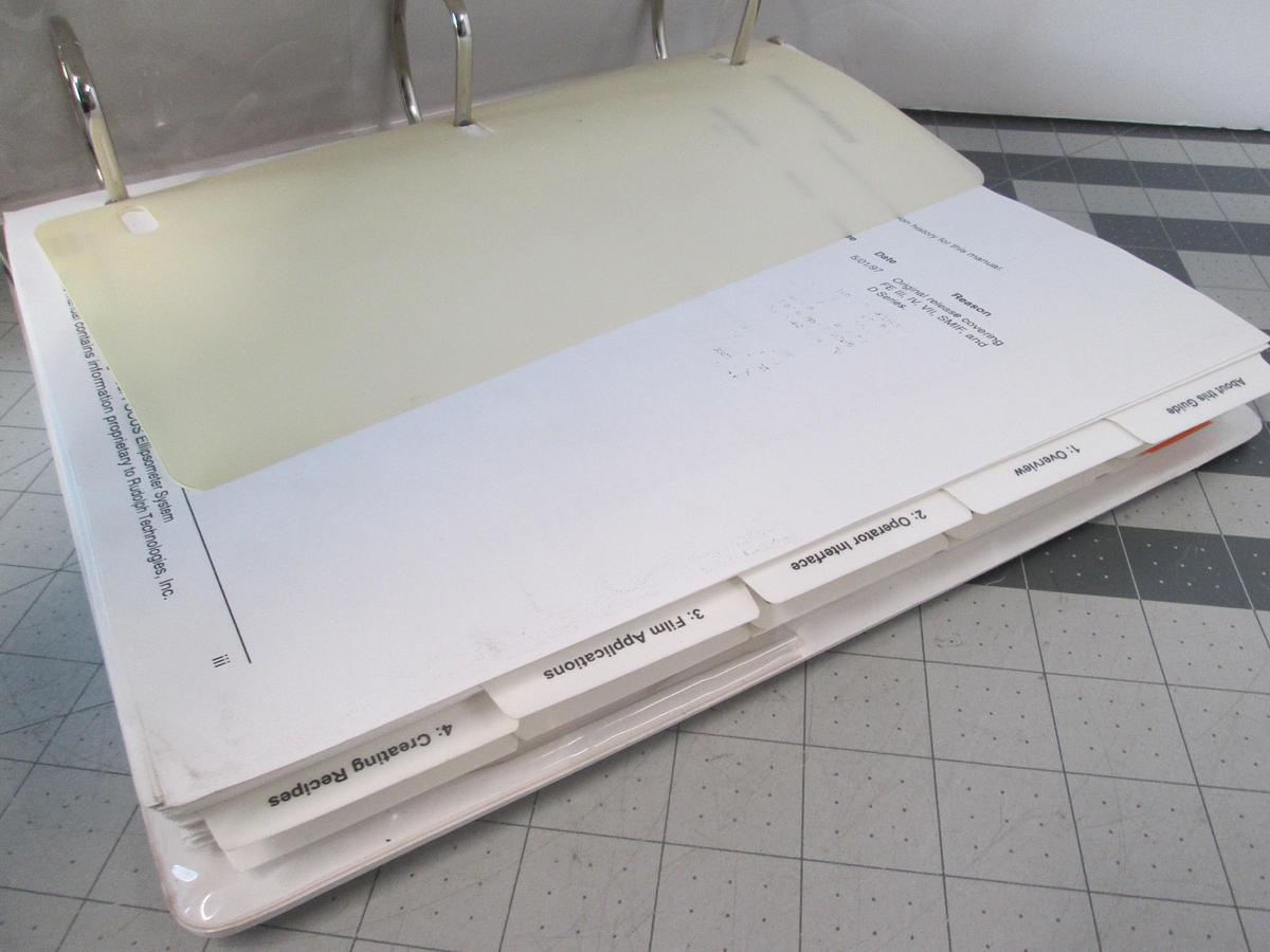 Used Rudolph Research, Focus Ellipsometer, User's Guide, Used