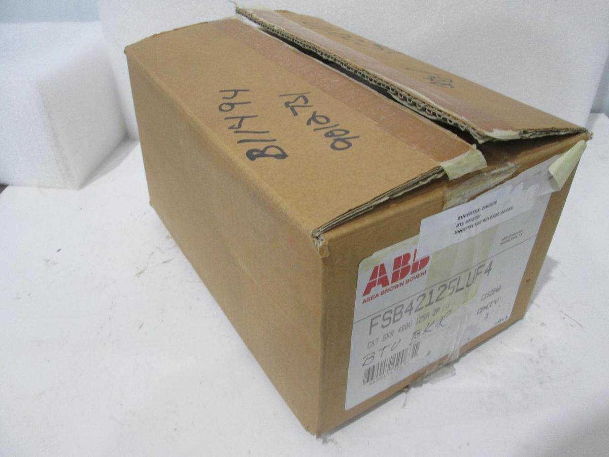 ABB, FSB4212SLUF4, 125A, 480v 3 Pole Circuit Breaker, unused.