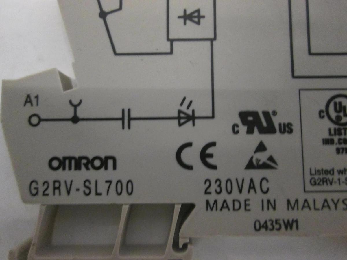 Used Omron, Power Relay W/ Socket, G2RV-SL700, Used, Lot of 4
