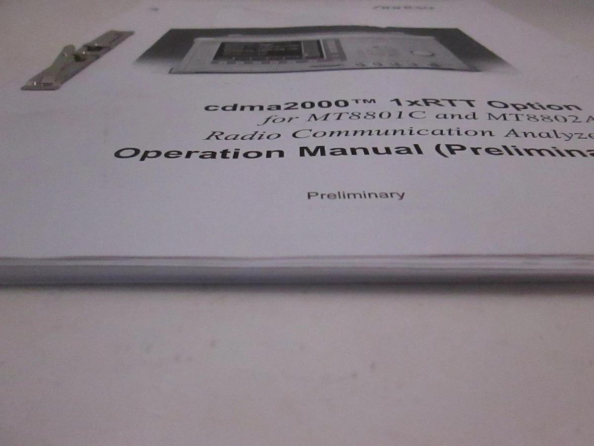 Used Anritsu cdma2000, 1xRTT Option Preliminary Operating Manual, Used