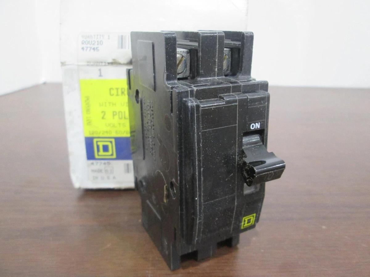 Square D, QOU210, 2 Pole, 10A, Circuit Breaker, New