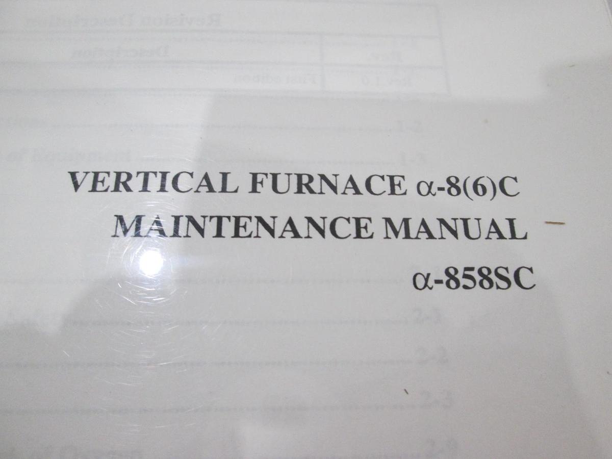 Used TEL Tokyo, a-858SC, Vertical Furnace Maintenance Manual, Used