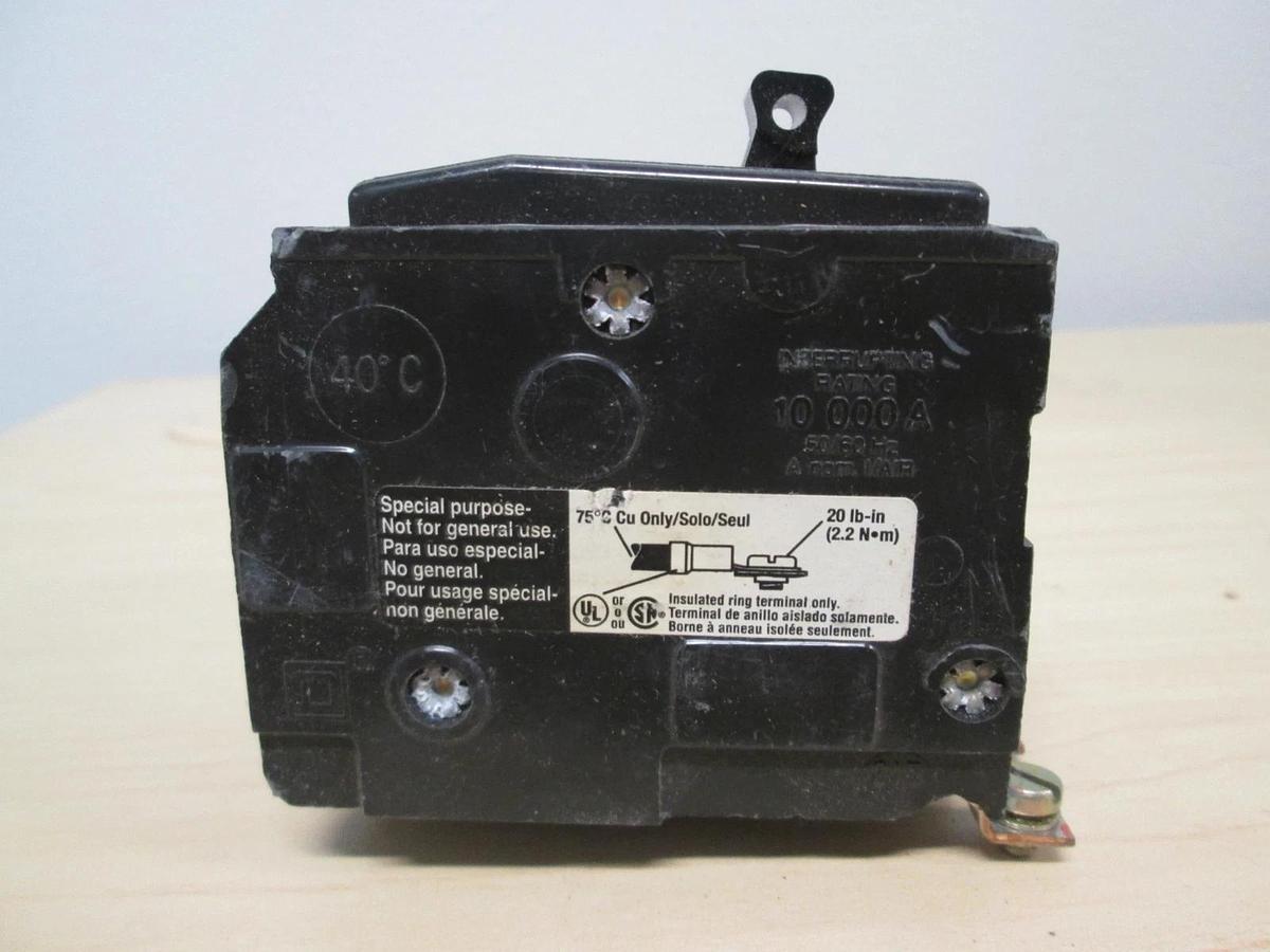 Used Square D, L-5225, Type QOB, 3 Pole Circuit Breaker, 20A, Used