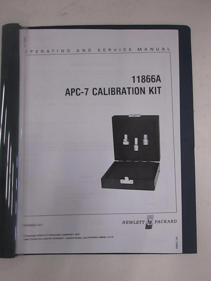 Used HP 11866A APC-7 Calibration Kit, Operating and Service Manual, Used