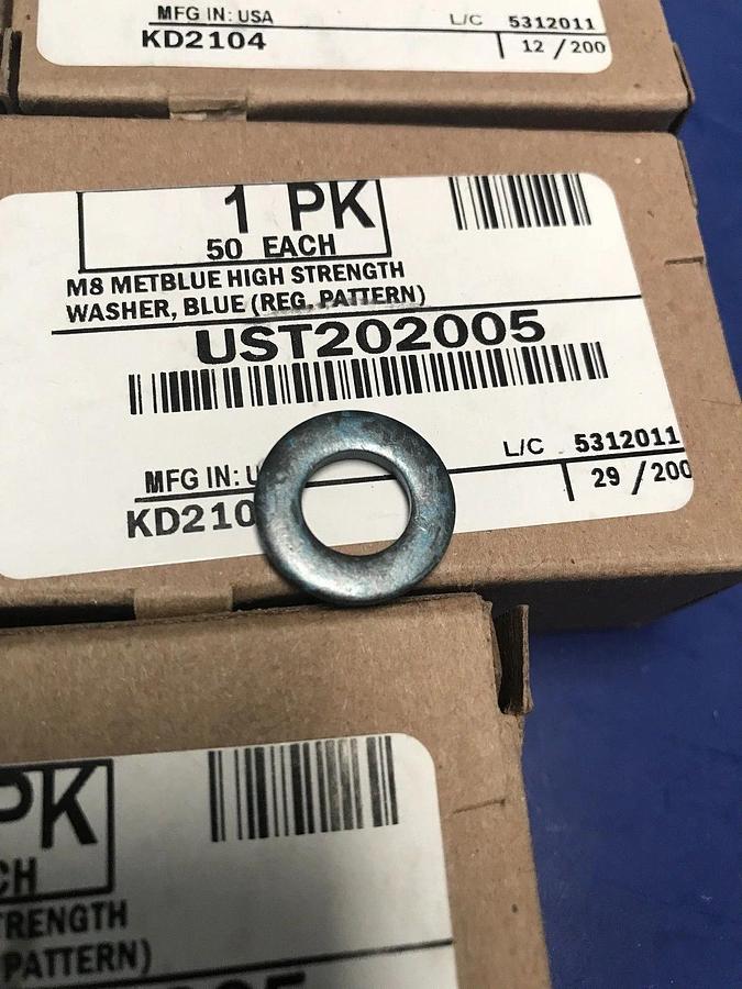 METRIC BLUE UST202005 Flat Washer, High Strength, 19mm OD x 9mm ID, Lot of 350