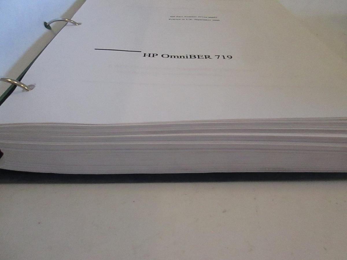 Used HP OmniBER 719 Remote Control Manual, Used