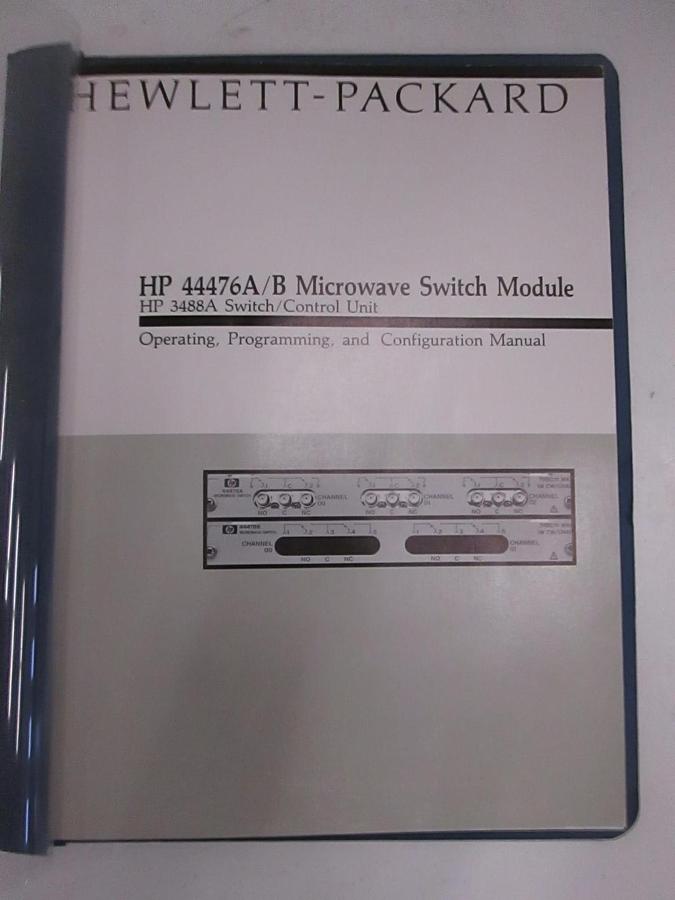 Used HP 44476A/B Microwave Switch Module Operating, Program, Configuration ManualUsed