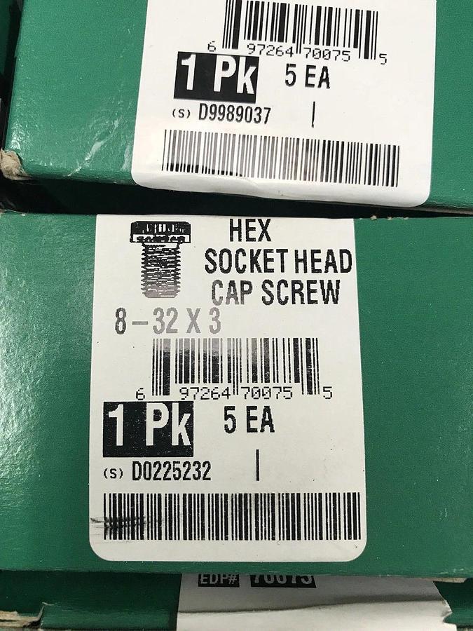 Camcar 8-32 x 3  Socket Head Cap Screw, Lot of 115 Pieces, New