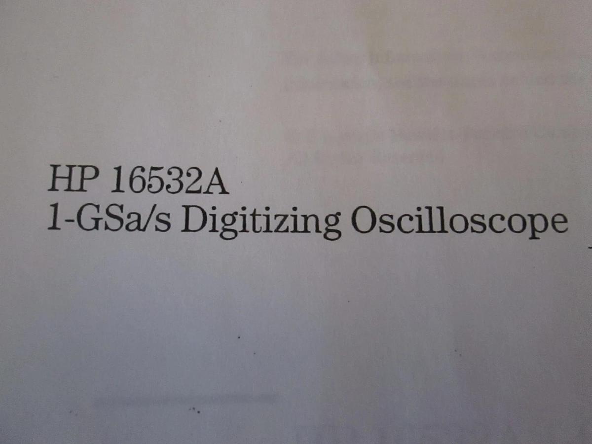 Used HP 16532A 1-GSa/s Digitizing Oscilloscope Programmer's Guide, Used