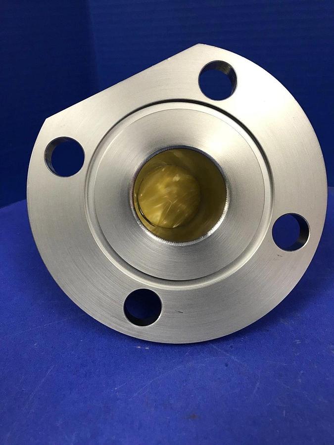 Used Stainless Steel Vacuum Pipe NW50 to 6"/5.5" Plate Flange w/ NW25 Port, Used