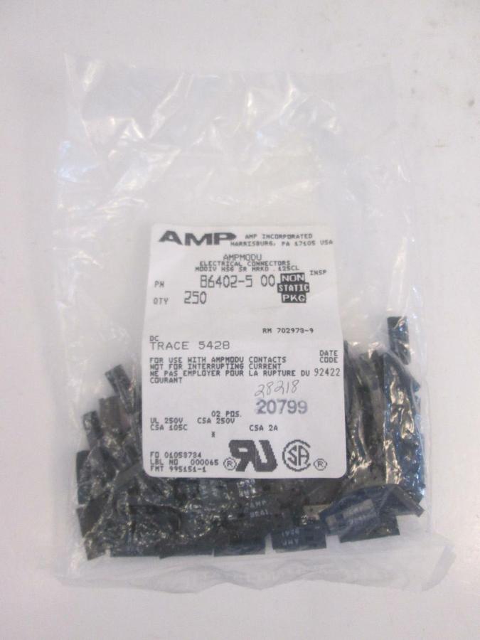Used AMP Electrical Connectors, B6402-5-00, Lot of 250