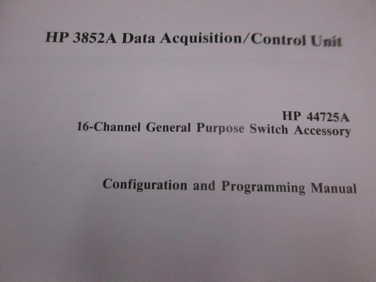 Used HP 3852A Data Acquisition/ Control Unit Configuration and Program Manual, Used