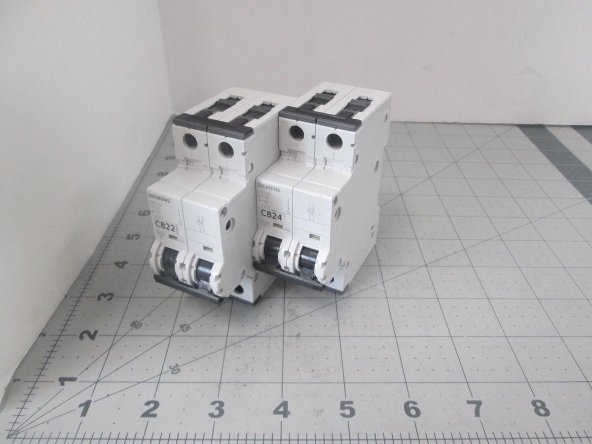 Used Siemens, 5SY42 MCB, Circuit Breaker, 2 Pole, Used, Lot of 2