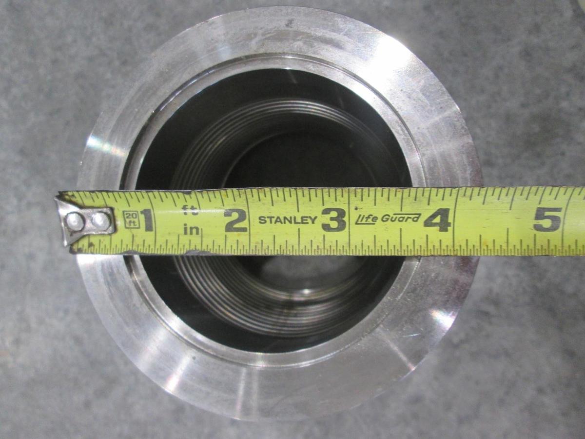 Used Stainless Steel Formed Bellows Vacuum Pipe / Hose, 5 1/2"L, 107MM Flange, Used