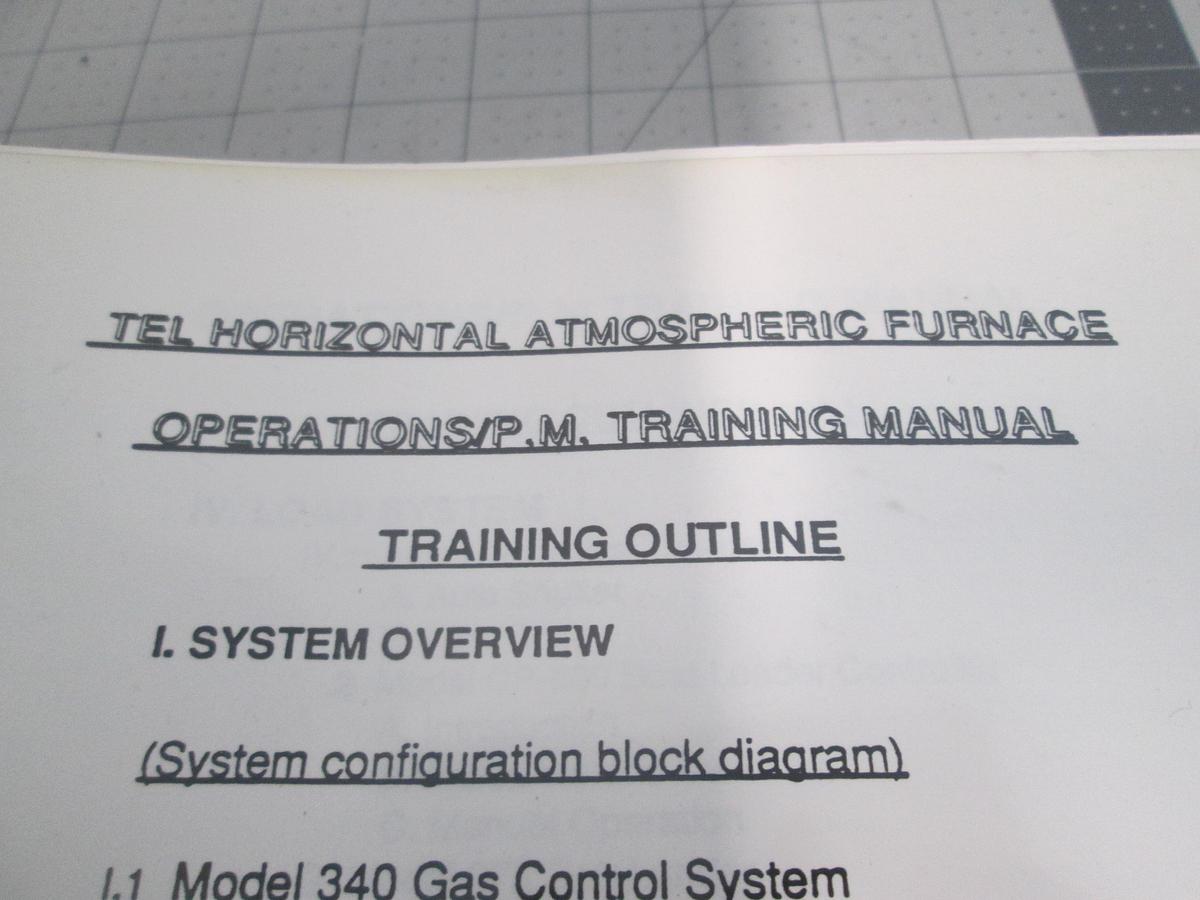 Used Varian, TEL Horizontal Atmospheric Furnace, Operations/P.M. Training Manual, Used