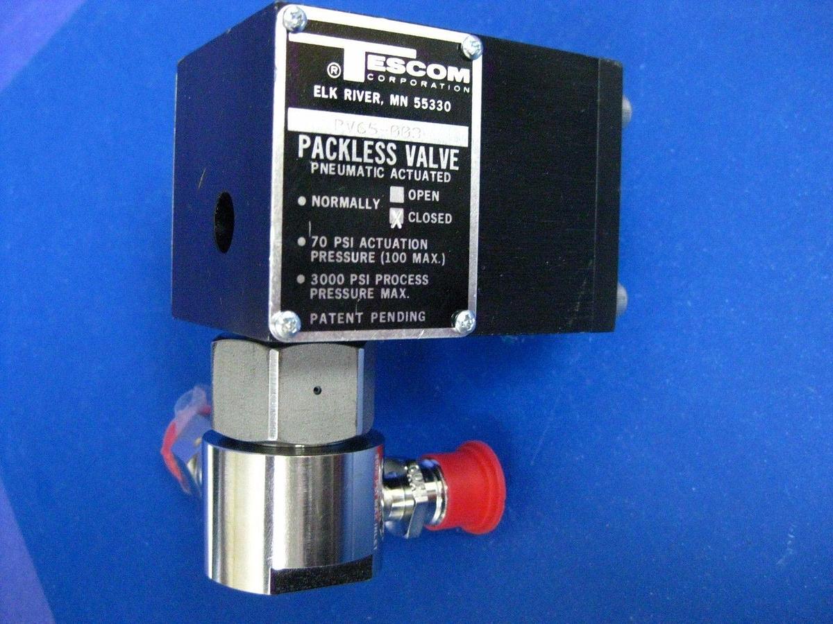 Tescom Packless Valve PV65-003 Normally Closed, New