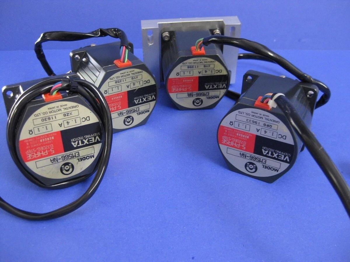 Used VEXTA Stepping Motor EM566-NA 5 Phase, 1.4A, 1.1O - Lot of 5 Used