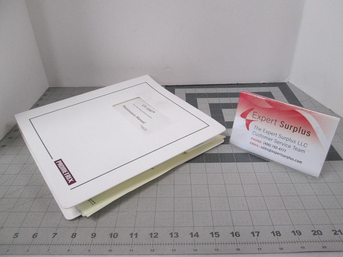 Used Tencore, Prometrix, UV-1050 Thin Film Measurement System, Maintenance Manual, Used