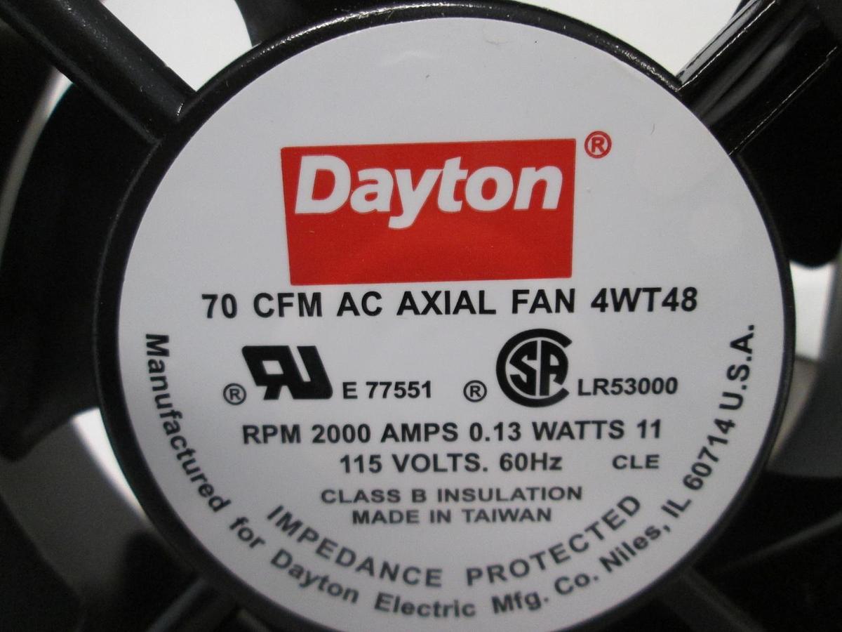 Dayton, AC Axial Fan, 70 CFM, 4WT48, 115V, 2000 RPM, New