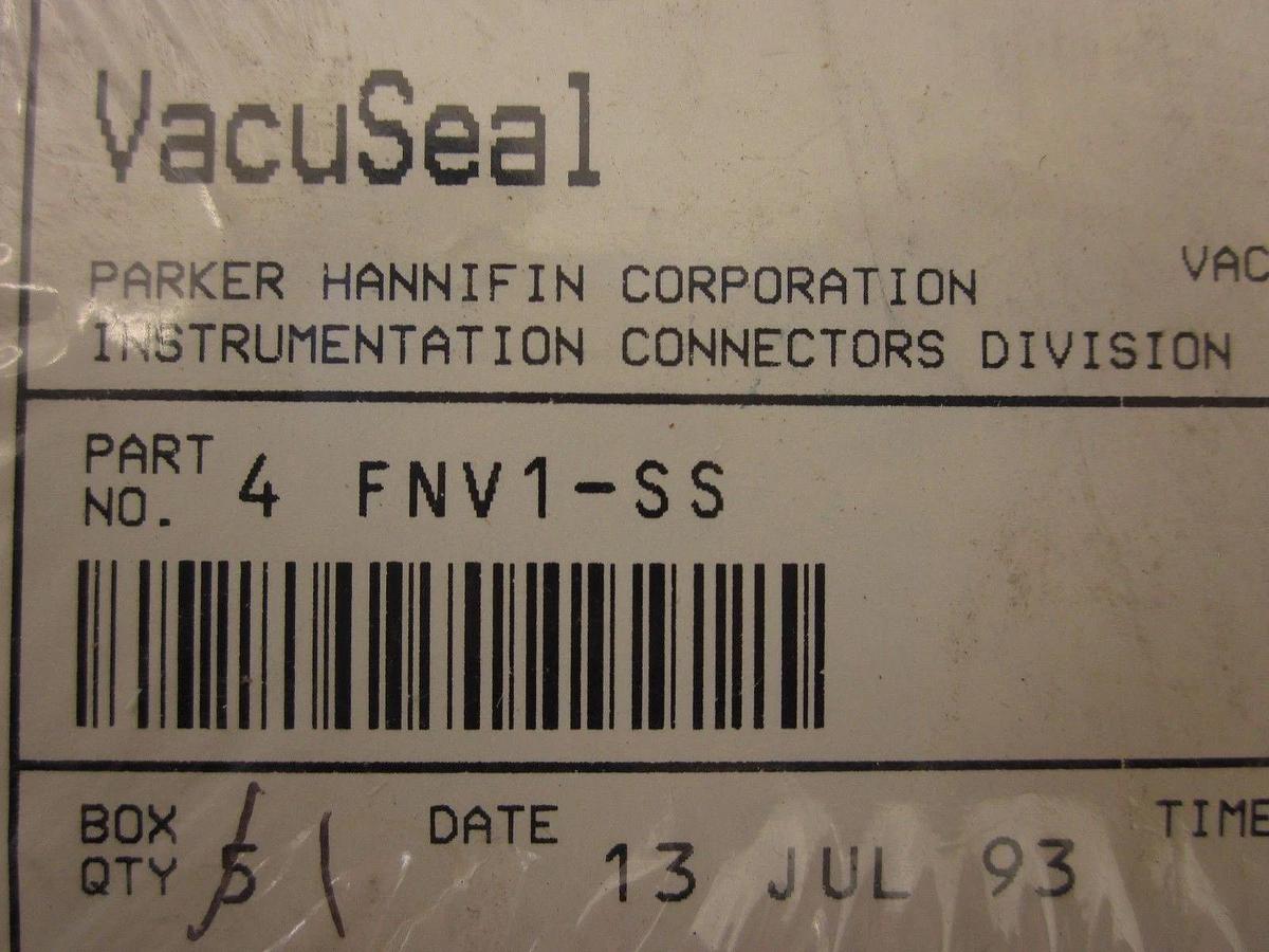 PARKER VacuSeal 1/4" Plug 4 FNV1-SS - LOT of 4