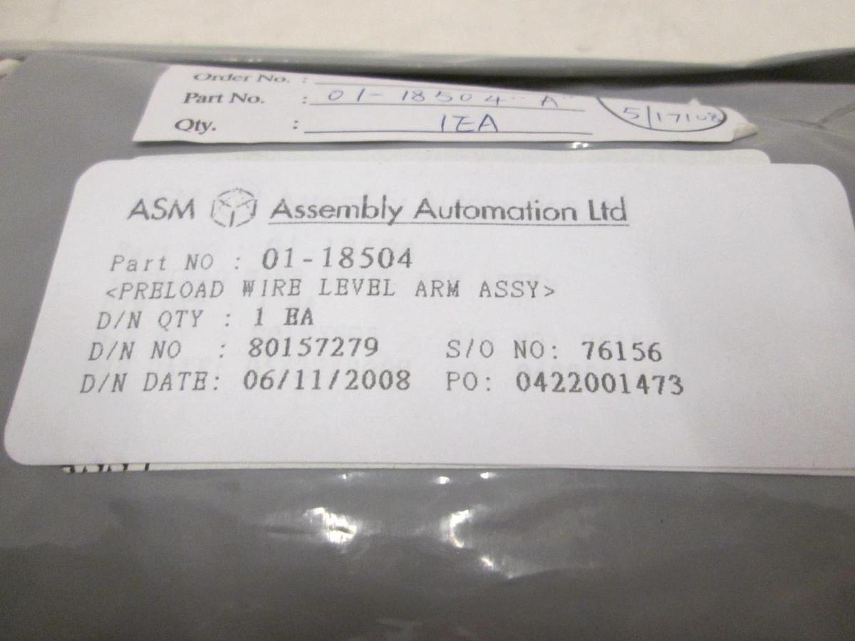 ASM, Preload Wire Level Arm Assy, 01-18504, New