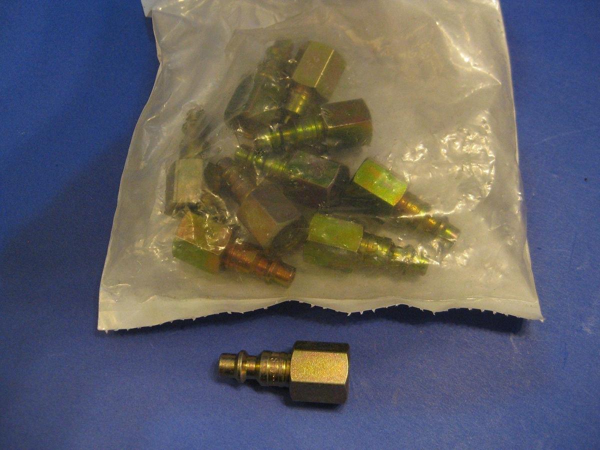 Used Perfecting Coupling D2F2 1/4" Brass Interchange Coupler and Plug, Lot of 10