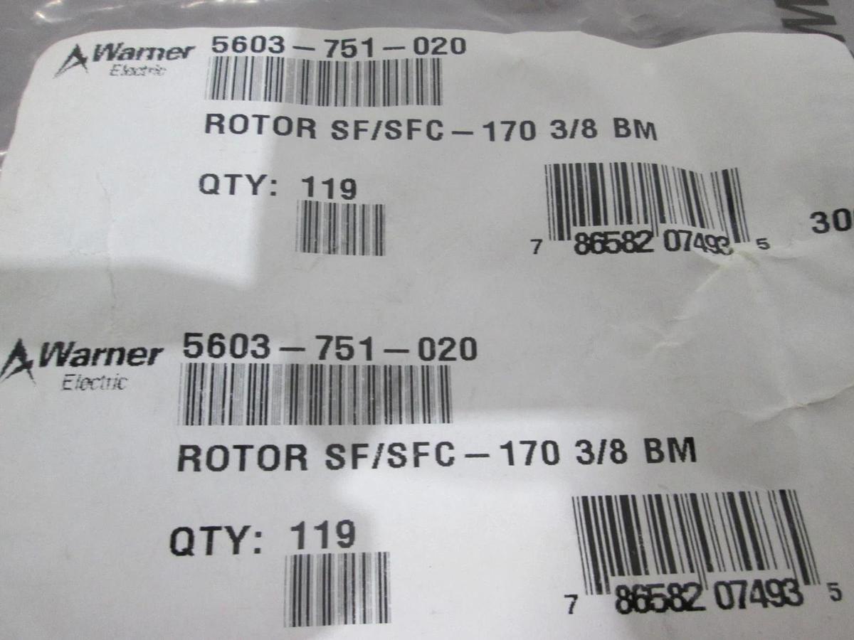 Warner, 5603-751-020, Rotor SF/FSC-170 3/8 BM, New
