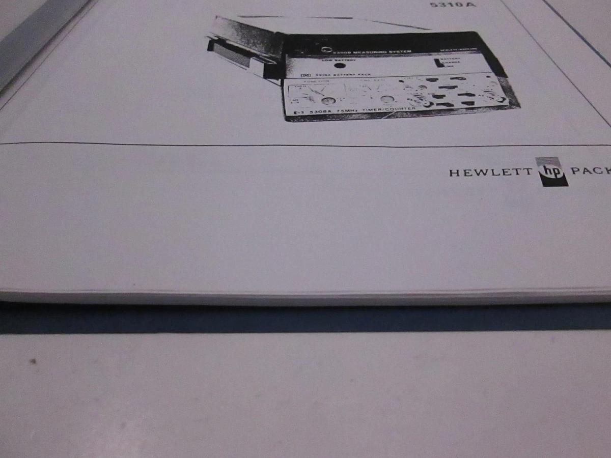 Used HP 5300B Measuring System and 5310A Battery Pack Operating Manual, Used