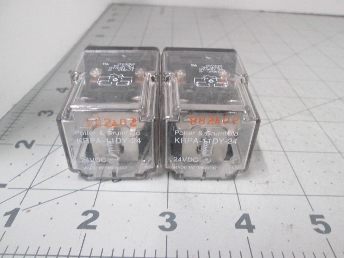 Used Potter & Brumfield, KRPA-11DY-24, Relay, Used, Lot of 2