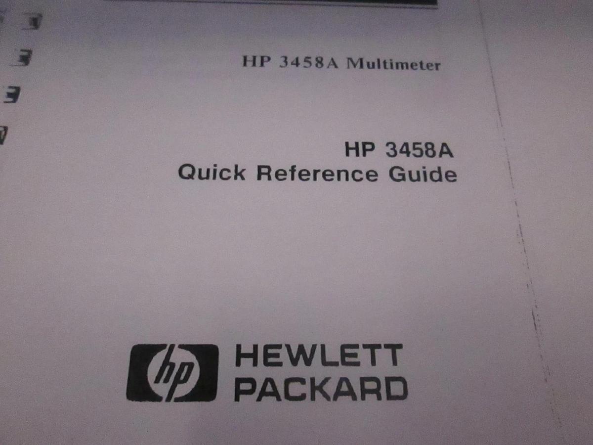 Used HP 3458A Multimeter Quick Reference Guide, Used